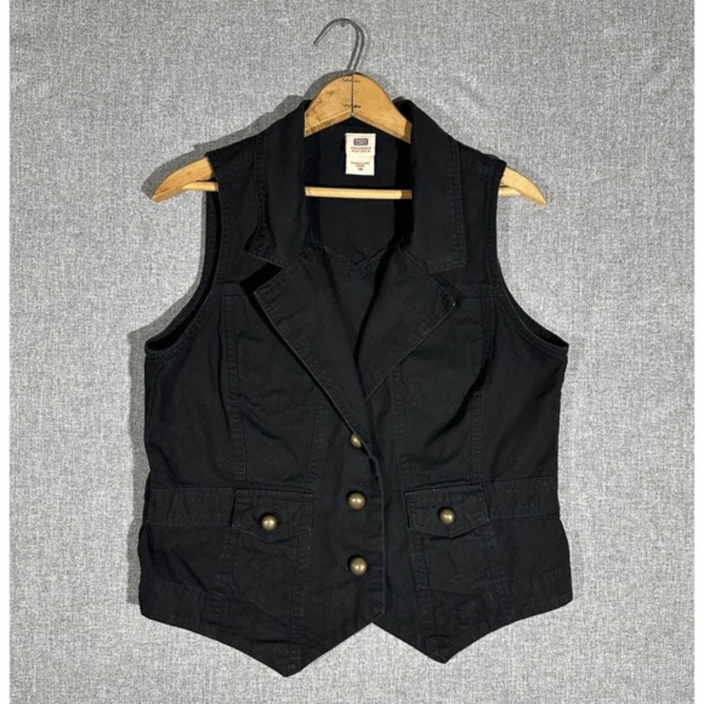 Faded Glory Black Western Style Vest‎ Women's Size 14